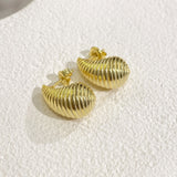 925 Silver | Striped Mini Teardrop Earrings