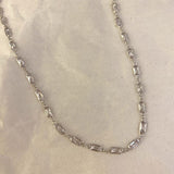 925 Silver | Chain with White Baguette Stones
