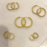 Colorful Baguette Thin Hoop Earrings (Available in 5 Sizes)