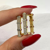 925 Silver | Trendy Rectangular Serenay Earrings with Stones