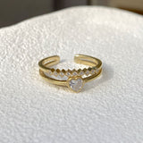 925 Silver | Double Band Heart Ring