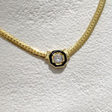 925 Silver | Flat Chain Necklace with Stones (Serenay Necklace)