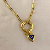 925 Silver | Heart Evil Eye Nautical Necklace