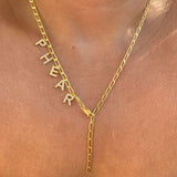 925 Silver | Adjustable Lock Necklace with Stones and Custom Engraving