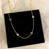 925 Silver | White Stone Detail Cable Chain