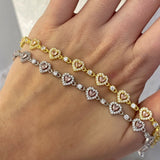 925 Silver | Pink Heart Bracelet