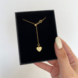 925 Silver | Adjustable Slider Chain Heart Necklace with Letter