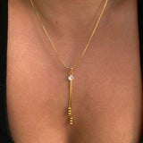 925 Silver | White Stone Detail Y Chain Necklace