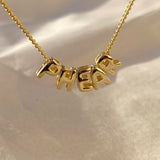 925 Silver | Unisex Custom Bubble Letter Necklace