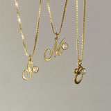 925 Silver | Box Chain White Stone Letter Necklace