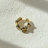 925 Silver | Colorful Double Band Hoop Ear Cuff