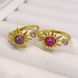 925 Silver | Sun Ring with Opal Stone