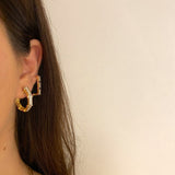 925 Silver | Trendy Octagonal Earrings with Stones