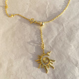 925 Silver | Adjustable Sun Pendant Cable Chain Necklace