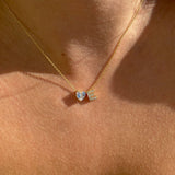 925 Silver | Letter Necklace with White Heart and Stone Detailing