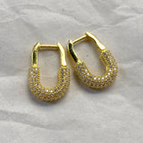 925 Silver | Half-Stone Lock Earrings