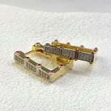 925 Silver | Trendy Rectangular Serenay Earrings with Stones