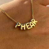 925 Silver | Unisex Custom Bubble Letter Necklace
