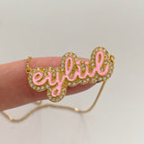 925 Silver | Custom Enamel Necklace with Stone in Your Chosen Color