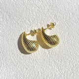 925 Silver | Striped Mini Teardrop Earrings