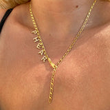 925 Silver | Adjustable Lock Necklace with Stones and Custom Engraving