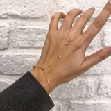 925 Silver | Minimal Hand Chain with White Stone
