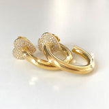 925 Silver | Hoop Earrings with Heart and Stone Detailing