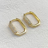 925 Silver | Rectangular Earrings with Stone Detailing