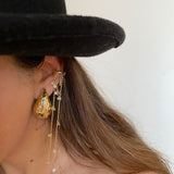 Brass | Patterned Teardrop Earrings