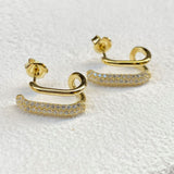 925 Silver | Double Earrings with Stone Detailing