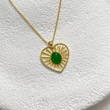 925 Silver | Natural Jade Heart Necklace