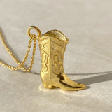 925 Silver | 3D Cowboy Boot Necklace