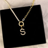 925 Silver | Custom Half-Chain Thick Nautical Tennis Necklace with Letter