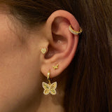 925 Silver | Butterfly Earrings with Zircon Stones