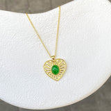 925 Silver | Natural Jade Heart Necklace