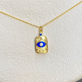 925 Silver | Dark Blue Enamel Symbol Necklace