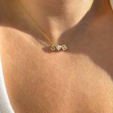 925 Silver | White Heart & Double Letter Necklace