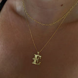 925 Silver | Unisex Angel Detail 3D Letter Necklace