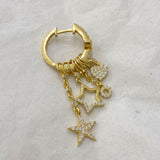 925 Silver | Lucky Earrings with 4 Charms (Model 2)