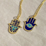925 Silver | Enamel Hamsa Hand Necklace