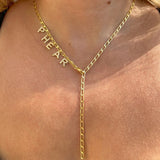 925 Silver | Adjustable Lock Necklace with Stones and Custom Engraving