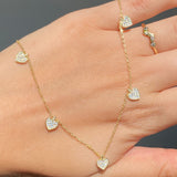 925 Silver | Five-Charm Heart Necklace with Stones