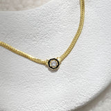 925 Silver | Flat Chain Necklace with Stones (Serenay Necklace)