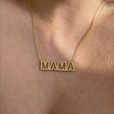 925 Silver | Custom Hollow Letter Necklace with Stone Detailing