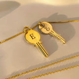 925 Silver | Unisex Custom Letter Key Necklace (Model-2, 3 Chain Options)