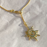 925 Silver | Adjustable Sun Pendant Snake Chain Necklace