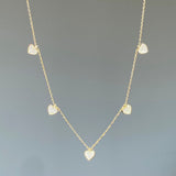 925 Silver | Five-Charm Heart Necklace with Stones