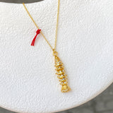 925 Silver | Moving Fish Necklace with White Stone (Luck & Prosperity)