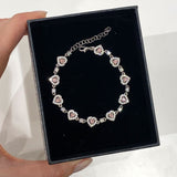 925 Silver | Pink Heart Bracelet