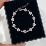 925 Silver | Pink Heart Bracelet